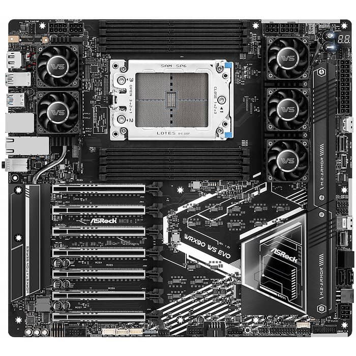 Дънна платка ASROCK WRX90 WS EVO, Socket sTR5, ATX, 8xDDR5