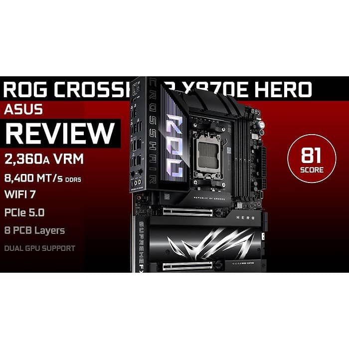 Дънна платка ASUS ROG CROSSHAIR X870E-E HERO WIFI AM5 DDR5