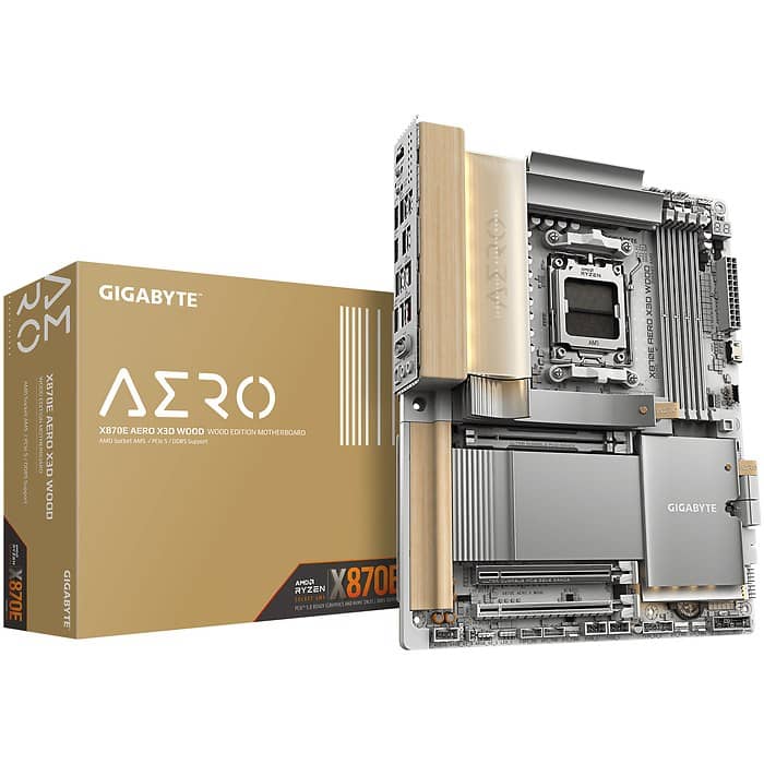 Дънна платка GIGABYTE X870E AERO X3D WOOD WIFI7, Socket AM5, DDR5
