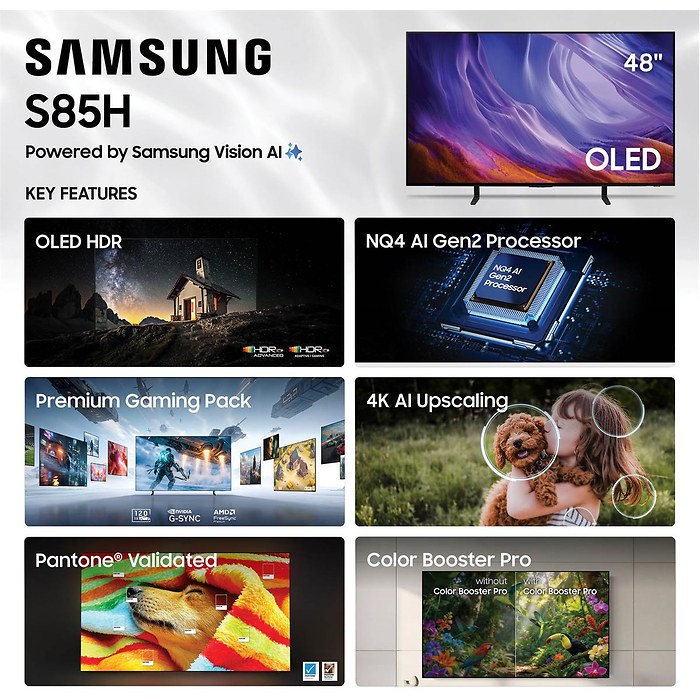 Samsung 48" 48S85H OLED AI Smart UHD 4K Model 2026 Black