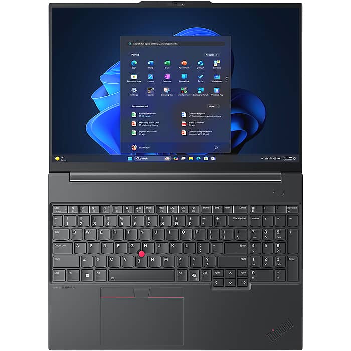 Lenovo ThinkPad E16 G3, Intel Core Ultra 5 225U, 12C (up to 4.8GHz, 12MB), 16GB DDR5-5600, 512GB SSD, 16" WUXGA (1920x1200) IPS AG, Intel Graphics, FHDp&IR Cam, Backlit KB, WLAN, BT, FPR, 4 cell, Win 11 Pro, 3Y Onsite