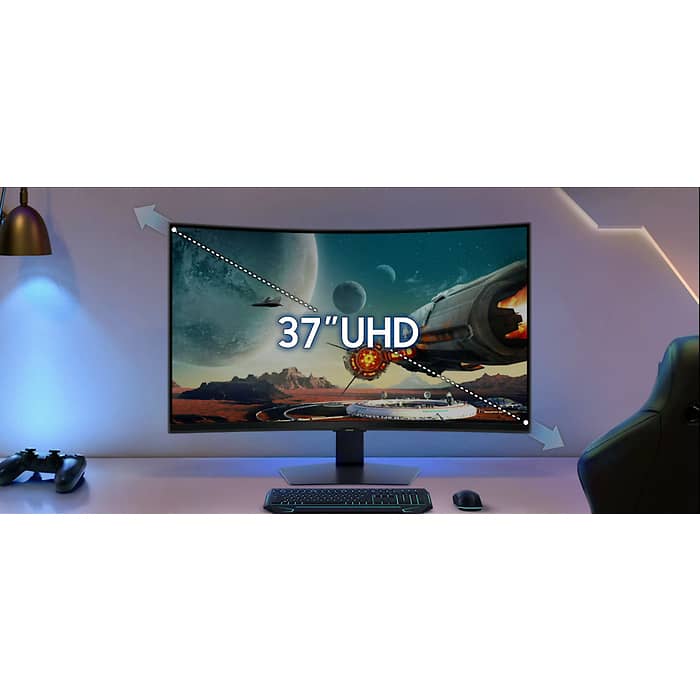 Samsung 37FG750 37" VA Odyssey G7 G75F Curved 1000R 4K 165Hz 3840x2160 1ms 60Hz DP HDMI Black + Logitech G102 Mouse, Lightsync RGB, 8000 DPI, 6 Programmable Buttons, Black