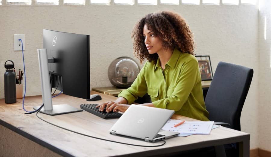 Dell P3424WE, 34" Curved, WQHD AG, IPS, 21:9, 5ms, 1000:1, 300 cd/m2, (3440x1440 ), 99% sRGB, HDMI, DP, USB-C PD of up to 90W, USB 3.2 hub, KVM ports, RJ45, ComfortView Plus, Height Adjustable, Swivel, Tilt, Black