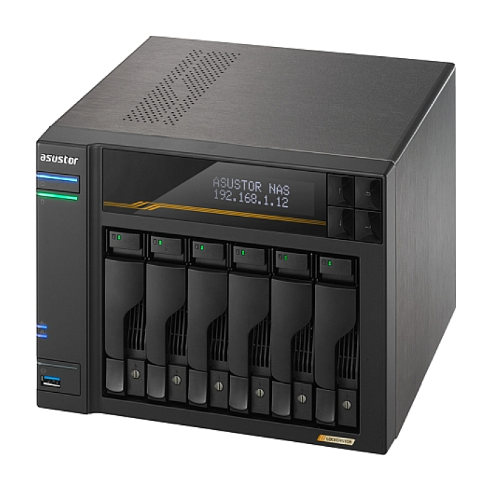 Asustor Lockerstor 6 Gen3 AS6806T 6 Bay NAS, поглед отгоре