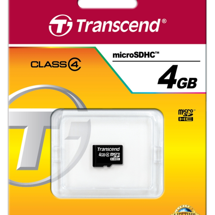 Transcend 4GB micro SDHC (No Box & Adapter, Class 4) (тъмнейл - 1)