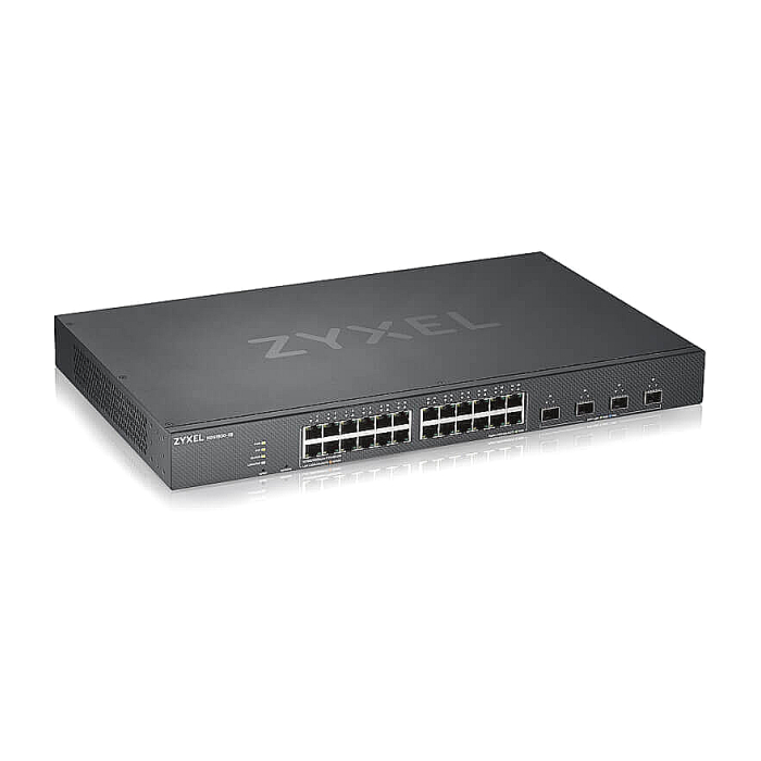 ZyXEL XGS1935-28, 28 Port Smart Managed Switch, 24x Gigabit Copper and 4x 10G SFP+, hybrid mode, standalone or NebulaFlex Cloud (тъмнейл - 1)