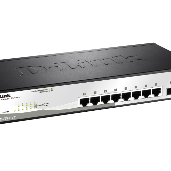 D-Link 10-Port Gigabit Smart Switch with 2 SFP ports (тъмнейл - 1)