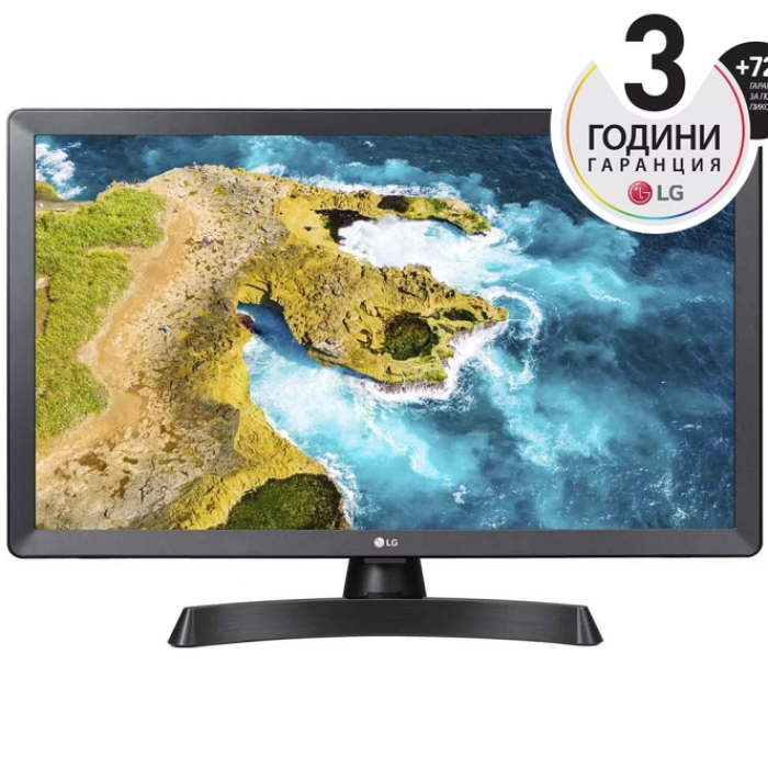 LG 24TQ510S-PZ, 23.6" WVA, LED, Smart webOS, TV Tuner DVB-T2/C /S2, 1000:1, Mega DFC, 200cd, 1366x768, AI SOUND, WiFi, HDMI, Bluetooth, USB 2.0, HOTEL MODE, AirPlay, Speaker 2x5W, Black на супер цена