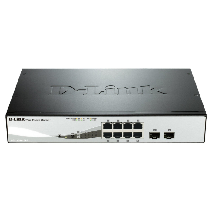 D-Link 8-Port Gigabit PoE Smart Switch with 2 SFP ports