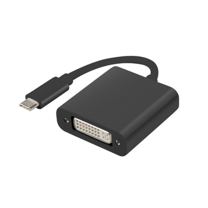 Lanberg adapter USB type-c (m) -> DVI-I (f) (24+5), black (тъмнейл - 1)