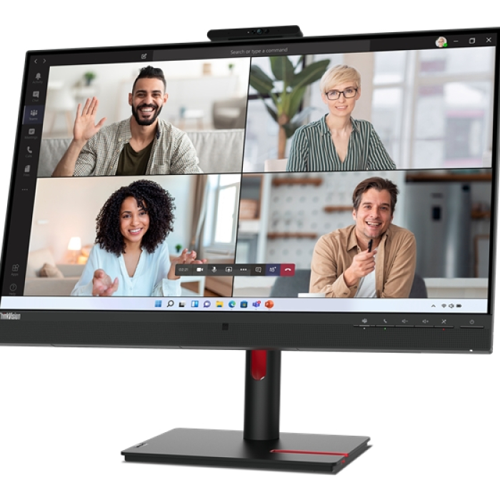 Lenovo ThinkVision T27hv-30 27" IPS, WLED, 16:9, 2560x1440, 4ms, 1000:1, 75Hz, 5MP IR&RGB camera, 5Wx2 Speakers, USB-C, HDMI, DP, RJ45, Tilt, Swivel, Pivot, Height Adjust Stand (тъмнейл - 1)