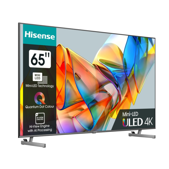 Hisense 65" U6KQ, 4K Ultra HD 3840x2160, ULED, Quantum Dot, 60Hz, IPS, HDR 10+, HLG, Dolby Vision IQ, Dolby Atmos, Smart TV, WiFi 5GHz, WiFi Direct, BT, Anyview Cast, 3xHDMI, 2xUSB, LAN, CI+, DVB-T2/C/S2, Black (тъмнейл - 1)