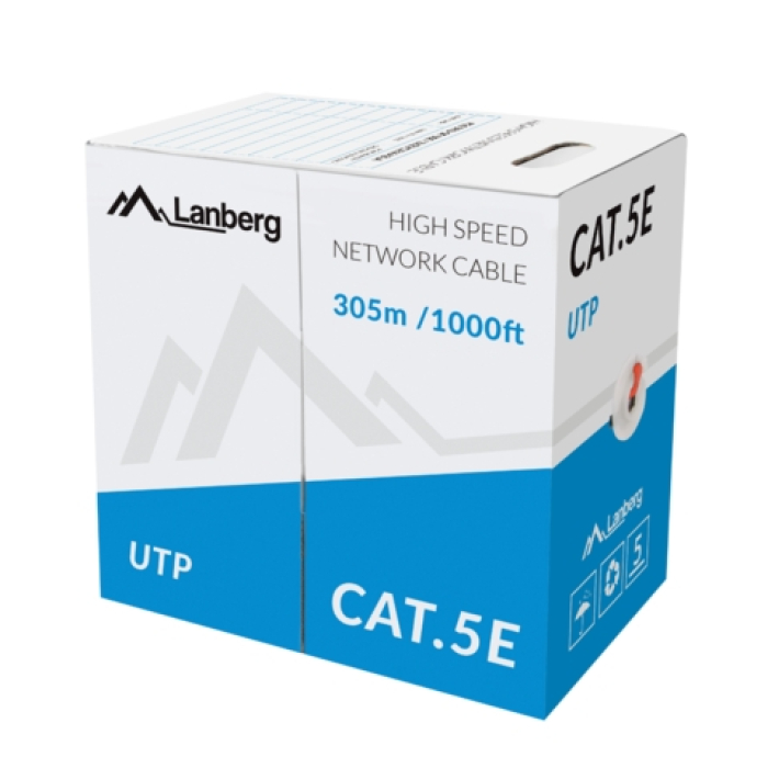 Кабел - Lanberg Lan Cable UTP Cat.5e 305m Solid CCA Red на супер цена