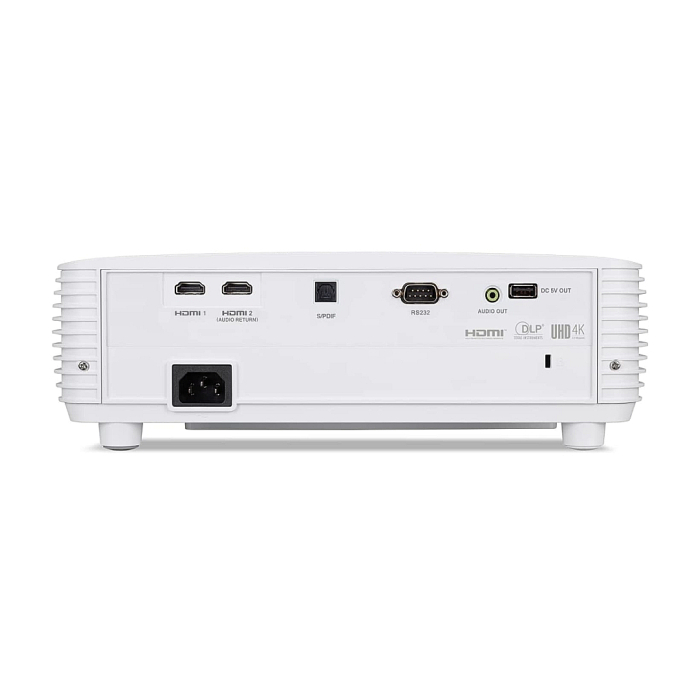 Acer Projector H6830BD, DLP, 4K2K UHD (3840 x 2160), 4000 ANSI Lm, 10 000:1, HDR Comp., Blu-Ray 3D support, Auto Keystone, AC power on, Low input lag, 2xHDMI, RS-232, Audio Out, SPDIF Audio (Optical), USB(Type A, 5V/1,5A), 1x10W, 2.88Kg, White (тъмнейл - 3)