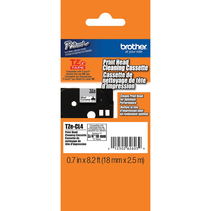 Brother TZe-CL4 18mm Head Cleaning Tape, 18mm x 2.5m