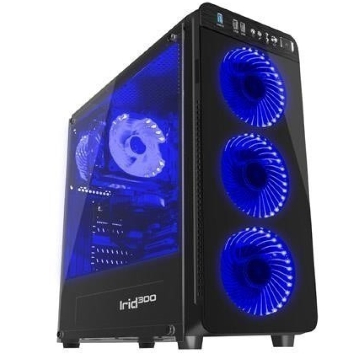 Genesis Case Irid 300 Blue Midi Tower Usb 3.0