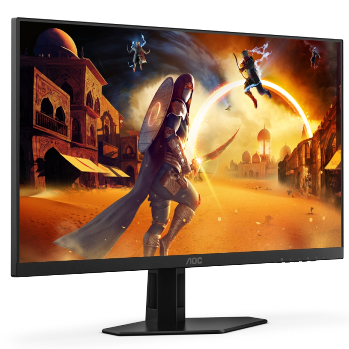 AOC 27G4XE, 27" IPS WLED, 1920x1080@180Hz, 1ms GtG, 0.5ms MPRT, 300cd m/2, 1000:1, 80M:1 DCR, Adaptive Sync, FlickerFree, Low Blue Mode, 2Wx2, Tilt, 2xHDMI, DP (тъмнейл - 1)