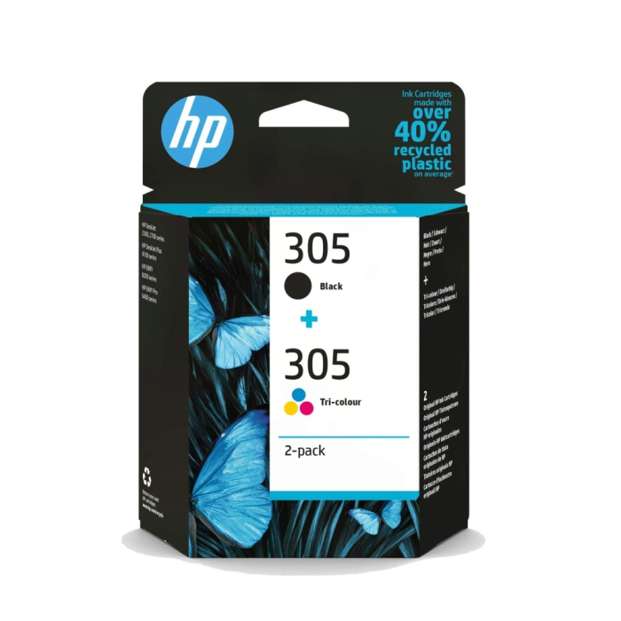 HP 305 2-Pack Tri-color/Black Original Ink Cartridge на супер цена