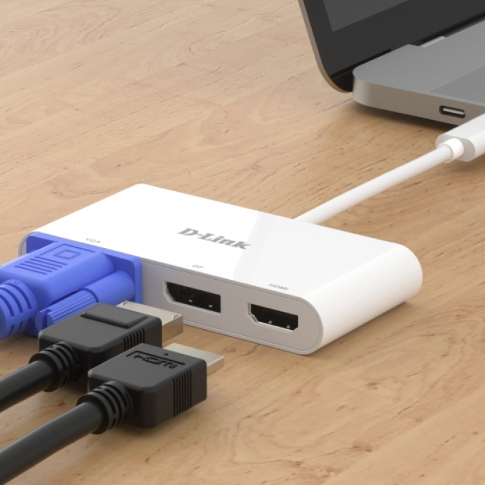 D-Link 3-in-1 USB-C to HDMI/VGA/DisplayPort Adapter (тъмнейл - 2)