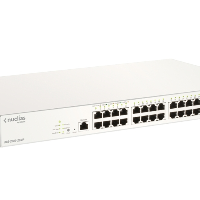 D-Link 28-Port Gigabit PoE+ Nuclias Smart Managed Switch including 4x 1G Combo Ports, 370W (With 1 Year License) (тъмнейл - 1)