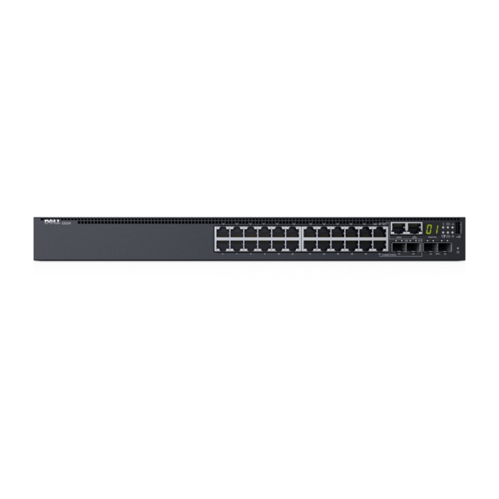 Dell Networking S3124, L3, 24x 1GbE, 2xCombo, 2x 10GbE SFP+ fixed ports, Stacking, IO to PSU airflow, 1x AC PSU, DNS3124T STOCK Smart Value, 210-AIMQ (тъмнейл - 2)