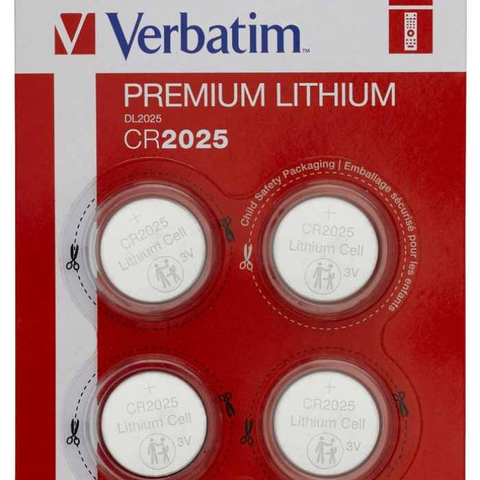 Verbatim LITHIUM BATTERY CR2025 3V 4 PACK