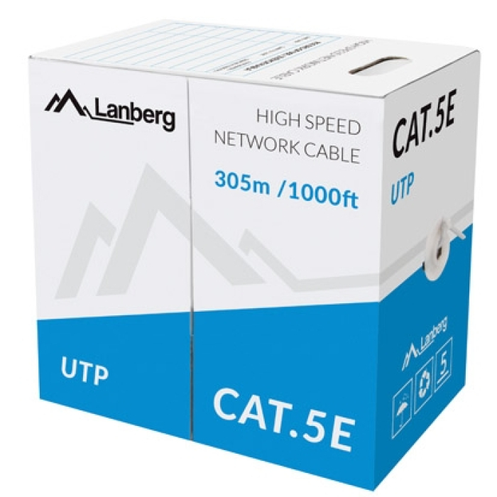 Кабел - Lanberg LAN cable UTP CAT.5E 305m stranded CCA, grey на супер цена