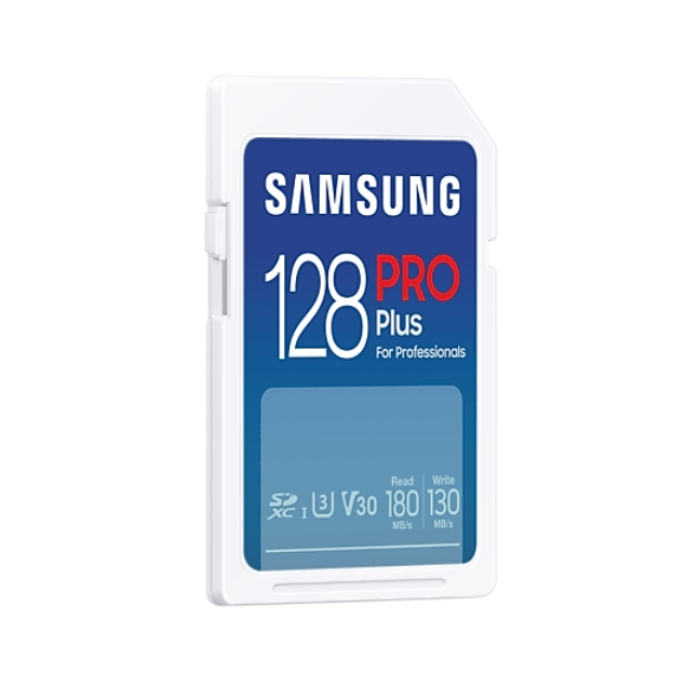 Samsung 128GB SD Card PRO Plus, UHS-I, Read 180MB/s - Write 130MB/s (тъмнейл - 1)