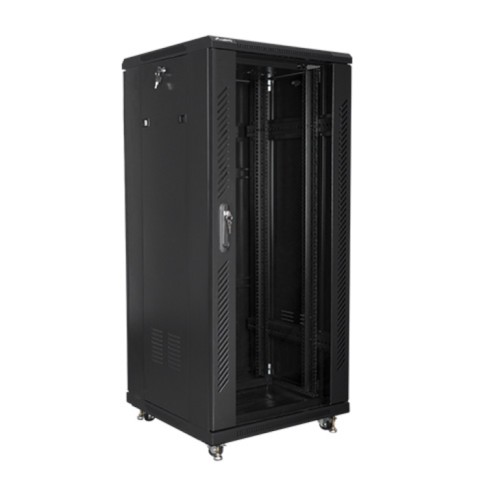 Lanberg rack cabinet 19" free-standing 27U / 600x600 self-assembly flat pack, black