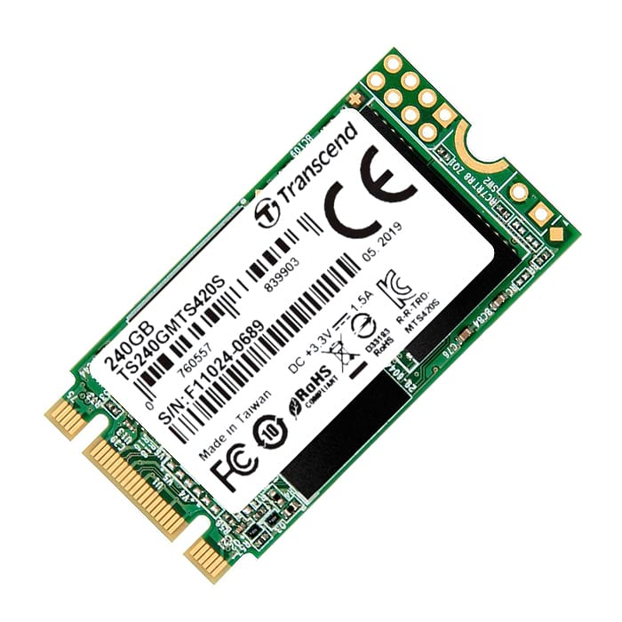 Transcend 240GB, M.2 2242 SSD 420S, SATA3, TLC