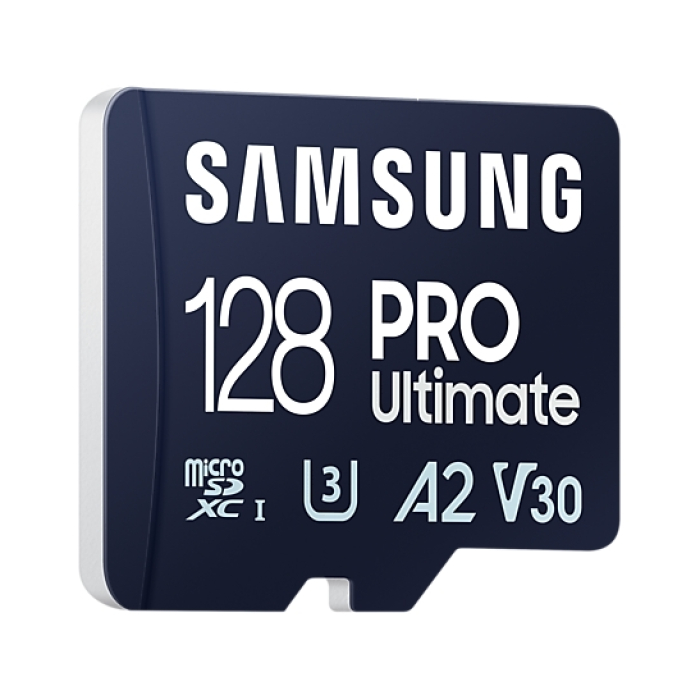 Samsung 128GB micro SD Card PRO Ultimate with USB Reader , UHS-I, Read 200MB/s - Write 130MB/s, U3, V30, A2 (тъмнейл - 1)