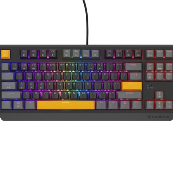 Genesis Gaming Keyboard Thor 230 TKL Anchor Gray Positive US RGB Mechanical Outemu Red