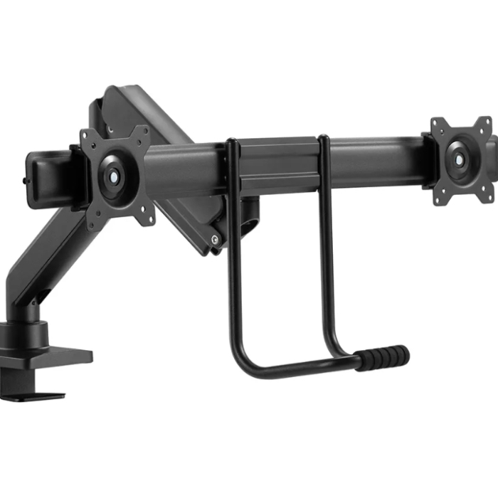 Neomounts by NewStar Screen Desk Mount 2 screens (topfix clamp & grommet) for 2 Monitor Screens, Black (тъмнейл - 2)