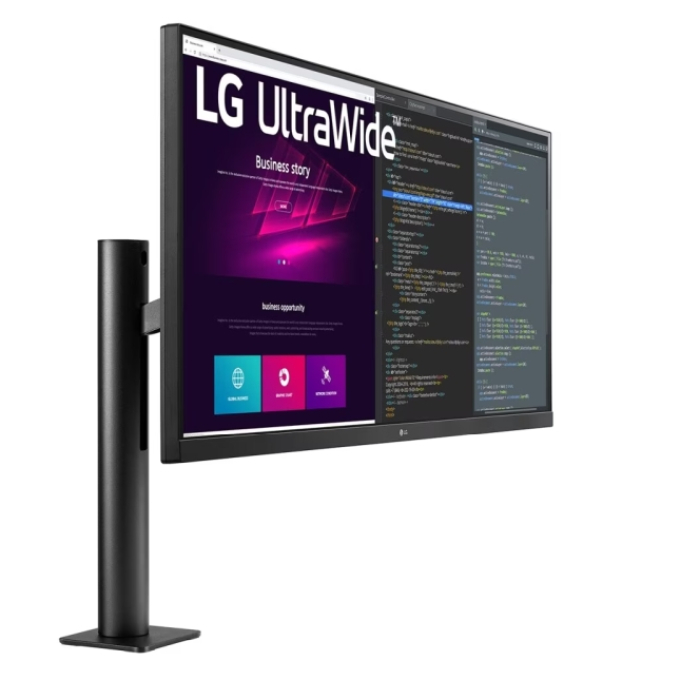 LG 34WN780P-B, 34" UltraWide Ergo IPS AG, 5ms, CR 1000:1, 300 cd/m2, 21:9, QHD (3440x1440), HDR 10, sRGB 99% , AMD FreeSync, Reader Mode, 75Hz, USB hub 3.0, HDMI, DisplayPort, Speaker 7Wx2, Height Adjustable, Tilt, Swivel, Extend, Retract, Black (тъмнейл - 1)