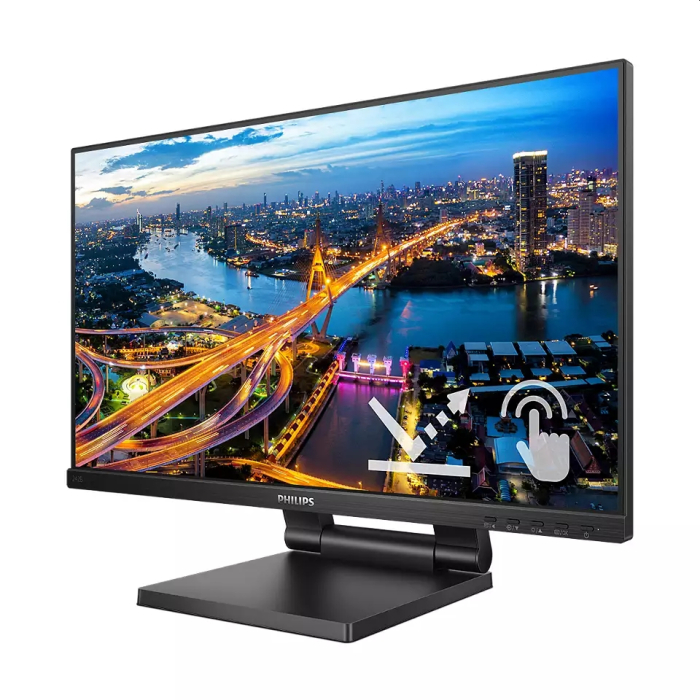 Philips 242B1TC/00, 23.8" Touch (anti-glare), IPS, WLED, 1920x1080@75Hz, 4ms GTG, 250cd m/2, 1000:1, DCR 50M:1, FlickerFree, Low Blue Mode, 2Wx2, Tilt, Height Adjust, D-SUB, HDMI, DP, USB hub (тъмнейл - 1)