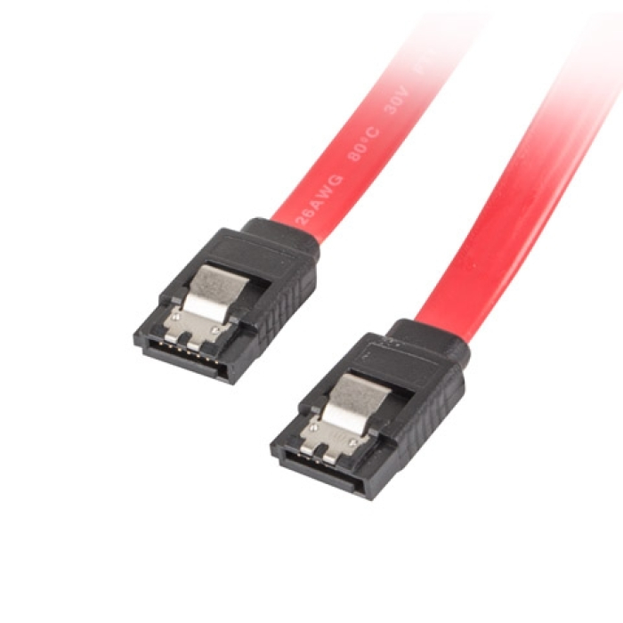 Кабел - Lanberg SATA DATA III (6GB/S) F/F cable 100cm metal clips, red на супер цена