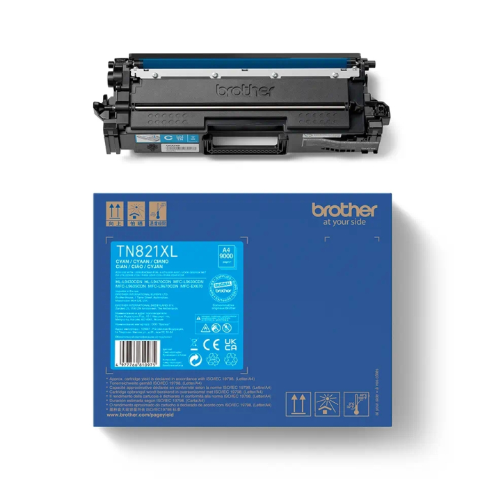 Brother TN-821XLC Cyan Toner Cartridge High Yield (тъмнейл - 2)