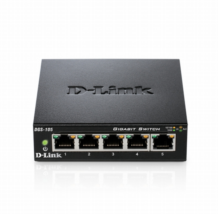 D-Link 5-port 10/100/1000 Gigabit Metal Housing Desktop Switch