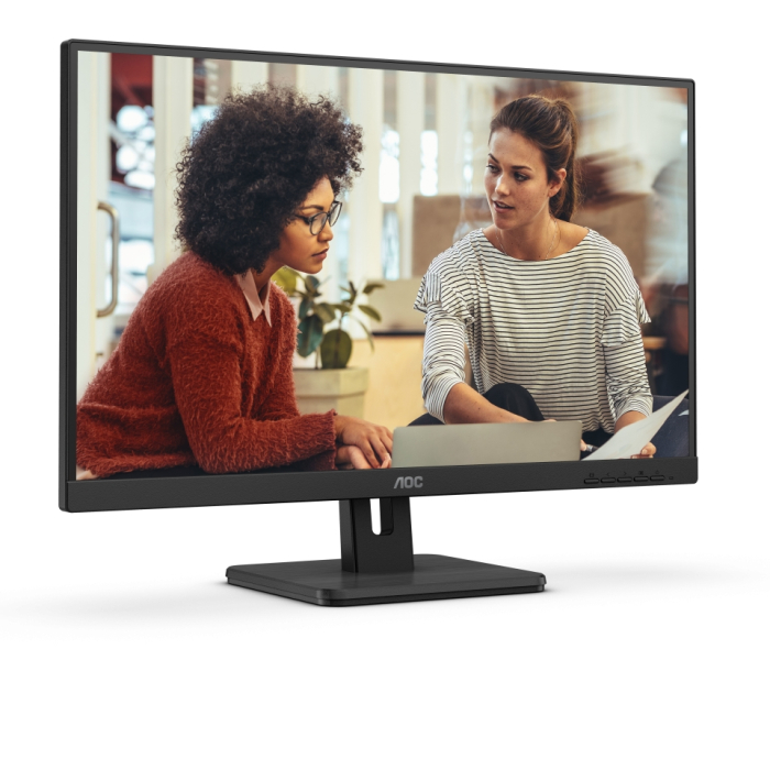 AOC 24E3UM 23.8" VA WLED, 1920x1080@75Hz, 4ms, 300cd m/2, 3000:1, AdaptiveSync, FlickerFree, Low Blue Light, 2Wx2, Tilt, D-SUB, HDMI, DP, USB hub (тъмнейл - 2)