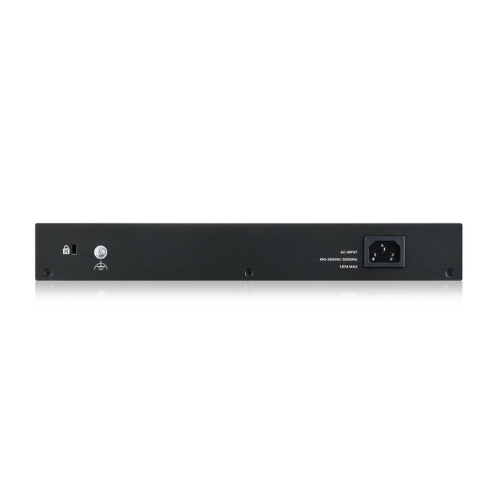 ZyXEL GS1915-24EP, 24-port GbE, 12 port PoE, 130 Watt 802.3at, rackmount, fanless, Smart hybrid mode Switch, standalone or NebulaFlex Cloud (тъмнейл - 1)