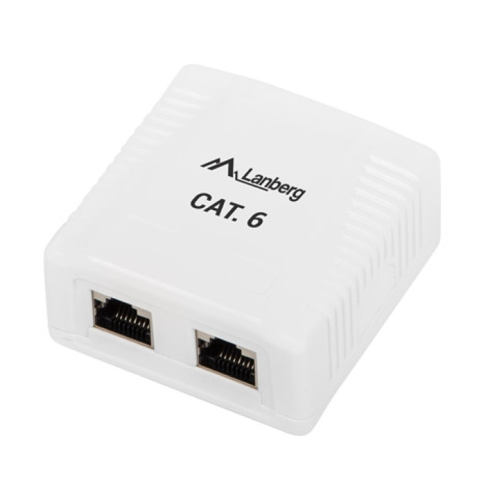 Lanberg surface-mount box CAT.6 FTP shielded 2X RJ45, white