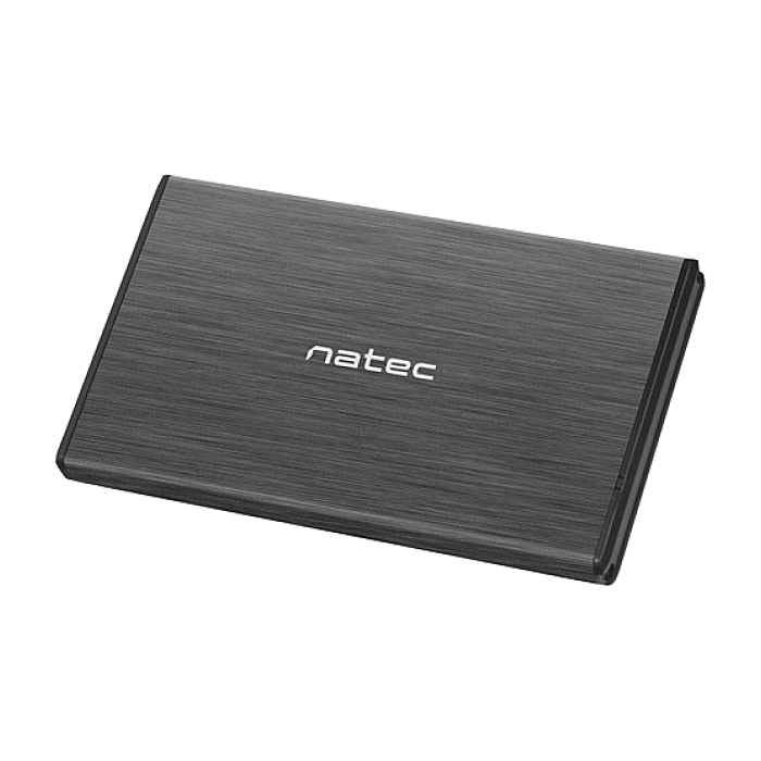 Natec EXTERNAL HDD/SSD ENCLOSURE RHINO SATA 2.5" USB 2.0 ALUMINUM Slim Black (тъмнейл - 1)