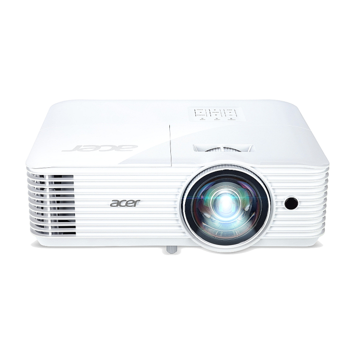 Acer Projector S1286H, DLP, Short Throw, XGA (1024x768), 3500 ANSI Lumens, 20000:1, 3D, HDMI, VGA, RCA, Audio in, Audio out, VGA out, DC Out (5V/1A, USB-A), Speaker 16W, Bluelight Shield, 3.1kg, White + Acer T82-W01MW 82.5" (16:10) Tripod Screen Whit (тъмнейл - 2)