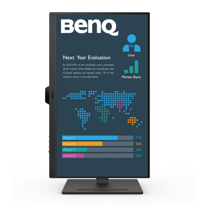 BenQ BL2790QT 27" IPS, 5ms, QHD 2560x1440, 75Hz, 99% sRGB, Eye Reminder, Flicker-free, LBL, B.I. Gen2, ePaper, 1000:1, 20M:1 DCR, 8 bit, 350cd/m2,HDMI,DP, USB-C 60W, Daisy Chain, 3xUSB 3.2, 2Wx2, HAdj. Stand 110mm, Headph. jack, Line In,Tilt, VESA, B (тъмнейл - 4)