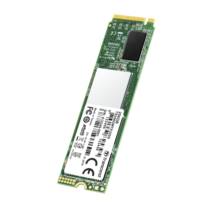 Transcend 256GB, M.2 2280, PCIe Gen3x4, M-Key, 3D TLC, with Dram (тъмнейл - 1)