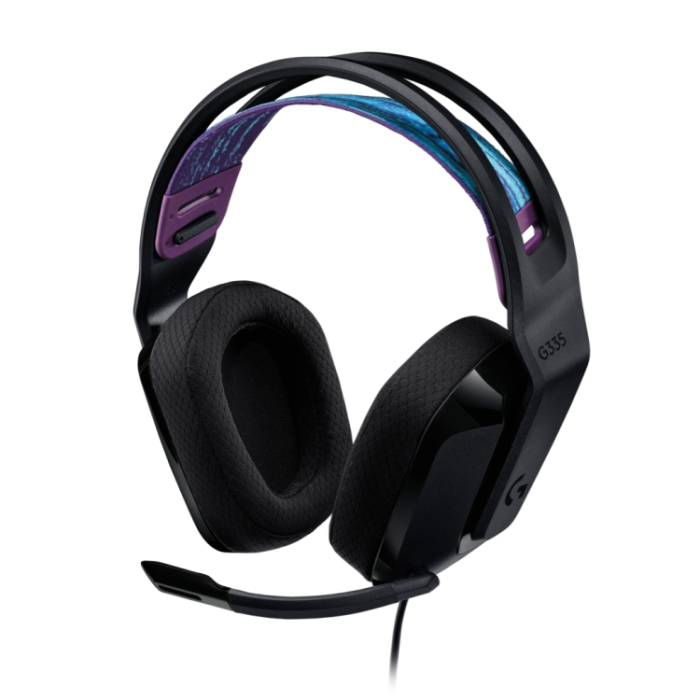 Logitech G335 Gaming Headset, PRO-G 40 mm Drivers, DTS Headphone:X 2.0 Surround, Blue Voice Microphone, 240 g, Black