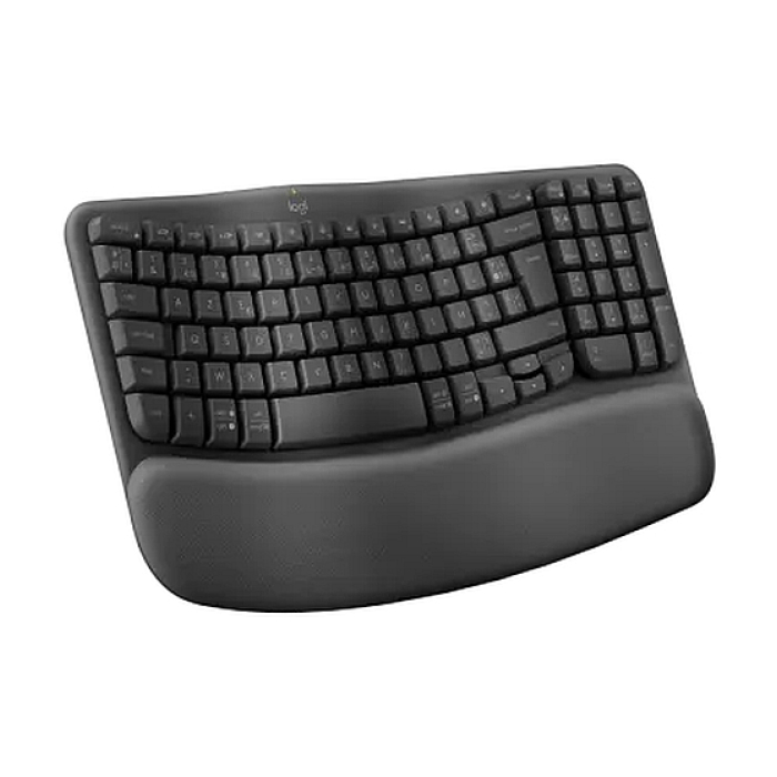 Logitech Wave Keys wireless ergonomic keyboard - GRAPHITE - US INT`L - 2.4GHZ/BT - N/A - INTNL-973 - UNIVERSAL (тъмнейл - 1)