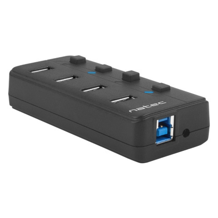 Natec USB 3.0 Hub Mantis 2 4-Port On/Off With AC Adapter (тъмнейл - 4)