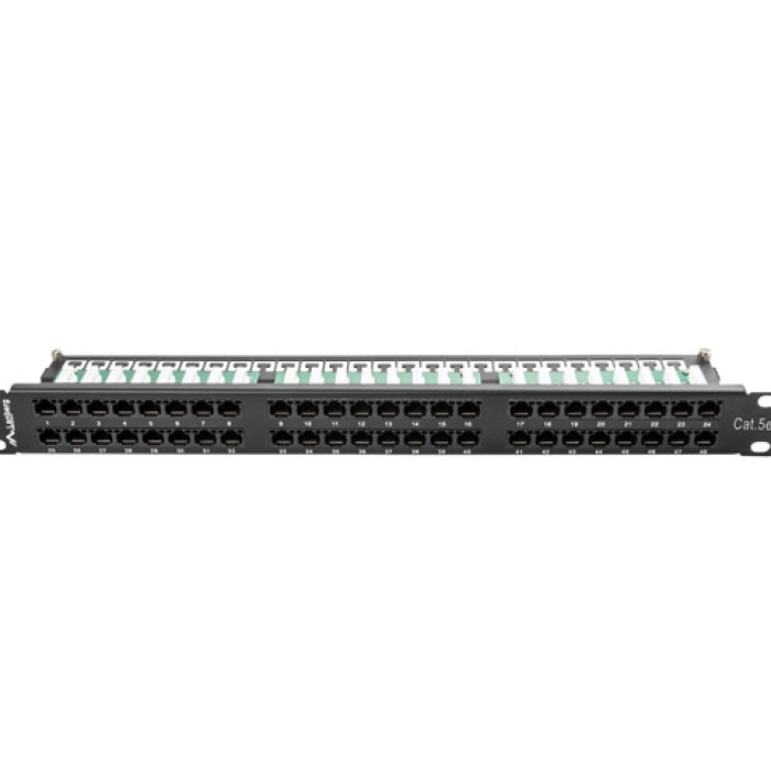 Lanberg patch panel 48 port 1U CAT.5E, black (тъмнейл - 2)