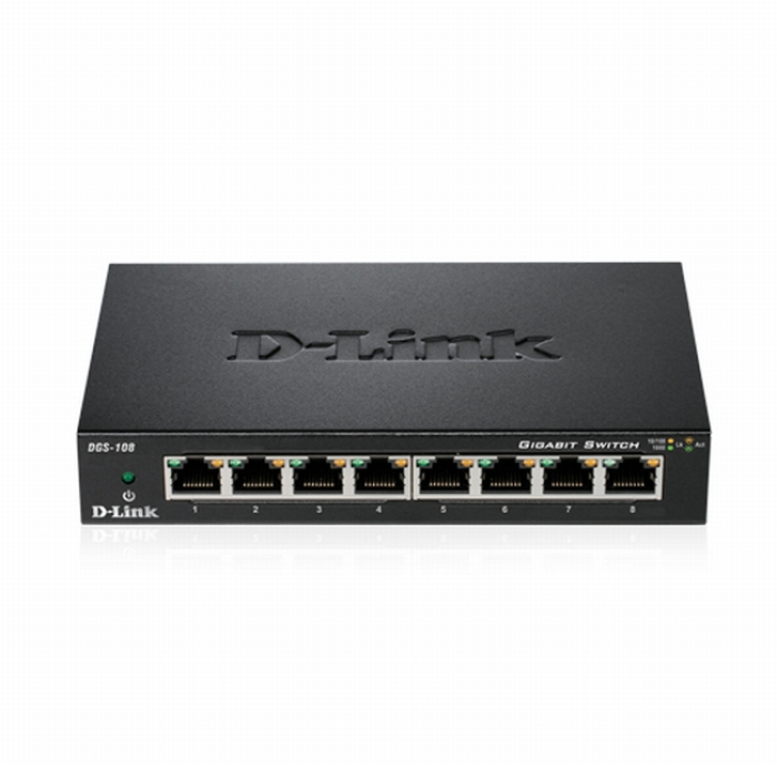 D-Link 8-port 10/100/1000 Gigabit Metal Housing Desktop Switch